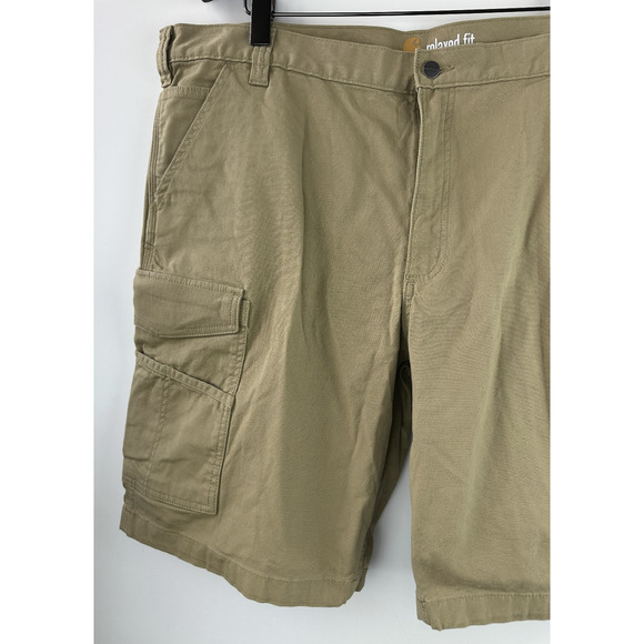 NWT Carhartt Rugged Flex Relaxed Canvas Cargo Work Short Khaki 103542-253 42 - Picture 4 of 13